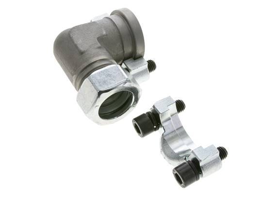 1''-Winkelstück SAE-Flansch 3000 PSI Stahl mit 28L (M36x2) ISO 6162-1