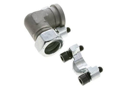 1''-Winkelstück SAE-Flansch 3000 PSI Stahl mit 28L (M36x2) ISO 6162-1