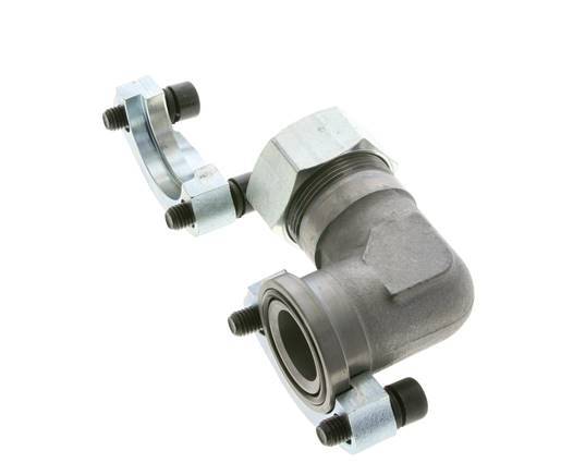 1-1/4'' Winkelstück SAE-Flansch 3000 PSI Stahl mit 35L (M45x2) ISO 6162-1