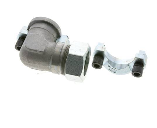 1-1/4'' Winkelstück SAE-Flansch 3000 PSI Stahl mit 35L (M45x2) ISO 6162-1