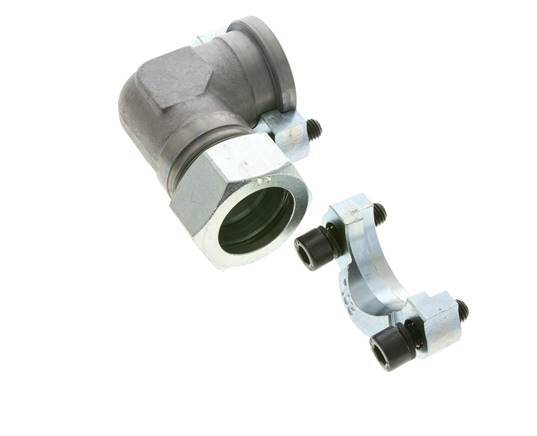 1-1/4'' Winkelstück SAE-Flansch 3000 PSI Stahl mit 35L (M45x2) ISO 6162-1