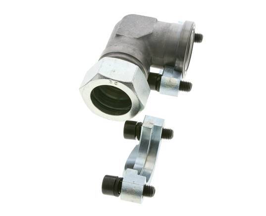 1-1/4'' Winkelstück SAE-Flansch 3000 PSI Stahl mit 35L (M45x2) ISO 6162-1