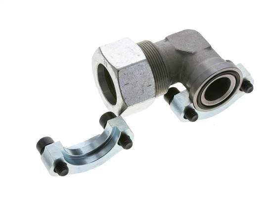 1-1/4'' Winkelstück SAE-Flansch 3000 PSI Stahl mit 38S (M52x2) ISO 6162-1