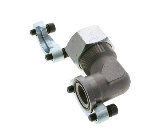 1-1/4'' Winkelstück SAE-Flansch 3000 PSI Stahl mit 38S (M52x2) ISO 6162-1