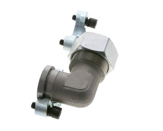 1-1/4'' Winkelstück SAE-Flansch 3000 PSI Stahl mit 38S (M52x2) ISO 6162-1