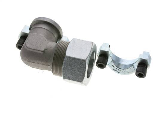 1-1/4'' Winkelstück SAE-Flansch 3000 PSI Stahl mit 38S (M52x2) ISO 6162-1