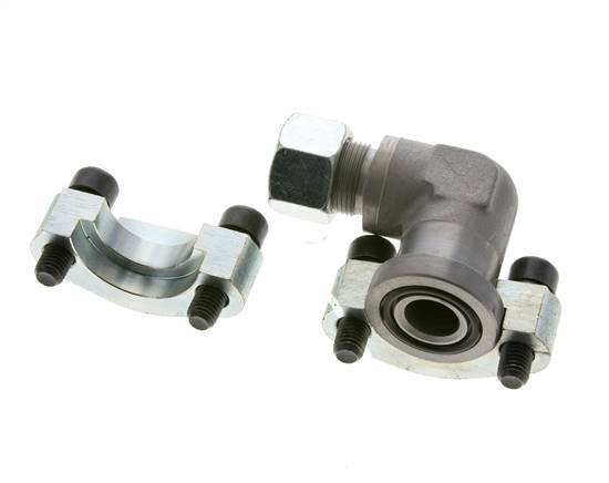 3/4'' Elbow SAE Flange 6000 PSI Steel with 16S (M24x1.5) ISO 6162-2