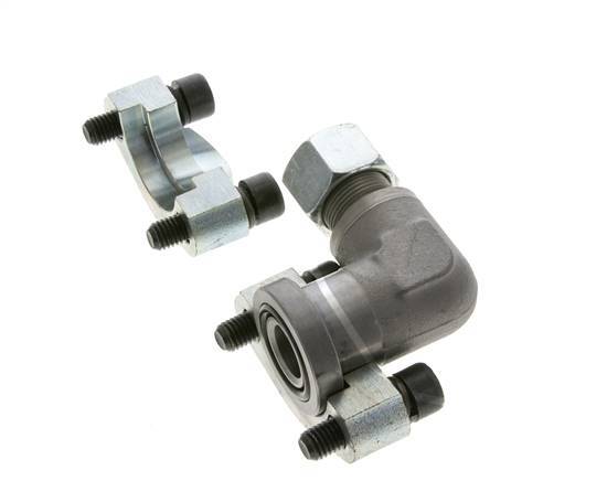 3/4''-Winkelstück SAE-Flansch 6000 PSI Stahl mit 16S (M24x1,5) ISO 6162-2