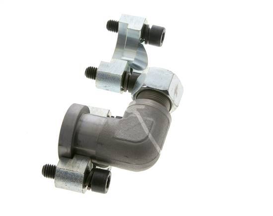 3/4''-Winkelstück SAE-Flansch 6000 PSI Stahl mit 16S (M24x1,5) ISO 6162-2