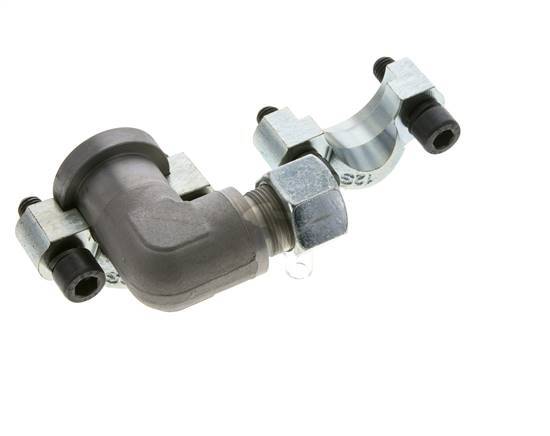 3/4''-Winkelstück SAE-Flansch 6000 PSI Stahl mit 16S (M24x1,5) ISO 6162-2