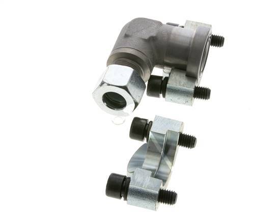 3/4''-Winkelstück SAE-Flansch 6000 PSI Stahl mit 16S (M24x1,5) ISO 6162-2