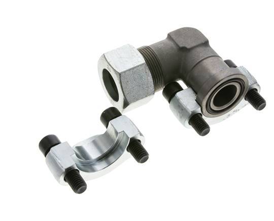 1'' Elbow SAE Flange 6000 PSI Steel with 30S (M42x2) ISO 6162-2