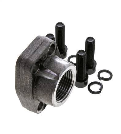 1'' SAE-Flansch 3000 PSI Glattstahl mit G1'' Innengewinde ISO 6162-1