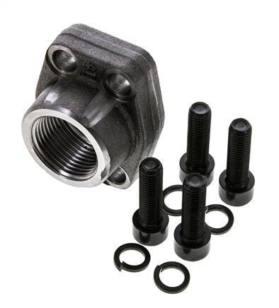 1'' SAE-Flansch 3000 PSI Glattstahl mit G1'' Innengewinde ISO 6162-1