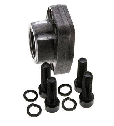 1'' SAE-Flansch 3000 PSI Glattstahl mit G1'' Innengewinde ISO 6162-1