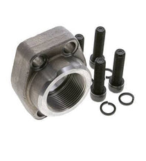 1-1/2'' SAE Flange 3000 PSI Plain Steel with G1-1/2'' Female Threads ISO 6162-1