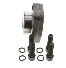 1-1/2'' SAE Flange 3000 PSI Plain Steel with G3/4'' Female Threads ISO 6162-1
