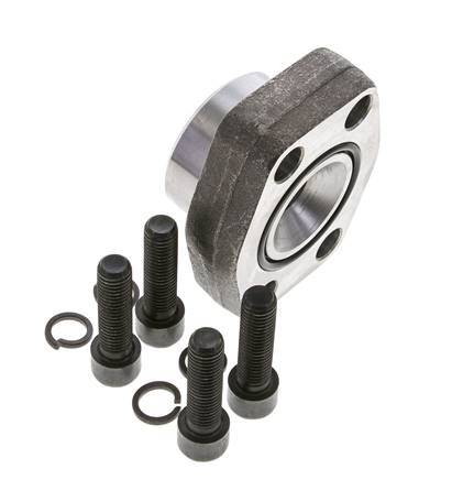 1-1/2'' SAE Flange 3000 PSI Plain Steel with G3/4'' Female Threads ISO 6162-1