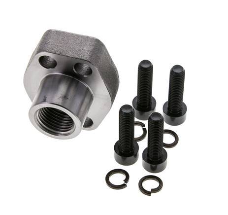 1/2'' SAE-Flansch 6000 PSI Glattstahl mit G1/2'' Innengewinde ISO 6162-2