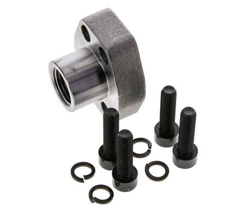 1/2'' SAE-Flansch 6000 PSI Glattstahl mit G1/2'' Innengewinde ISO 6162-2