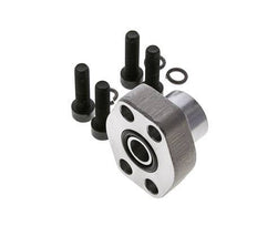 1/2'' SAE Flange 6000 PSI Plain Steel with G3/8'' Female Threads ISO 6162-2