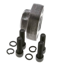 1'' SAE Flange 6000 PSI Plain Steel with G3/4'' Female Threads ISO 6162-2