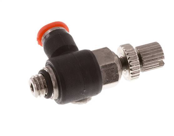 Flow Control Silencer Meter-In Elbow 3 mm - M5 Brass/PBT
