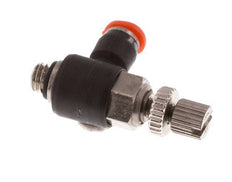 Durchflussregelung Schalldämpfer Meter-In-Winkel 3 mm - M5 Messing/PBT