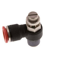 Durchflussregelung Schalldämpfer Meter-In Winkel 10 mm - R1/4'' Messing/PA 66