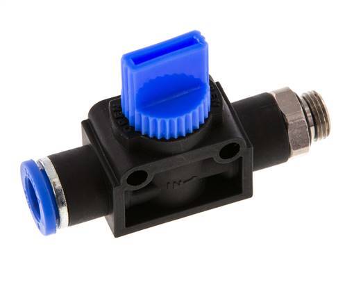 3/2-Way Shut-Off Hand Valve 8 mm - G1/8'' Plastic/Brass Thread-side venting