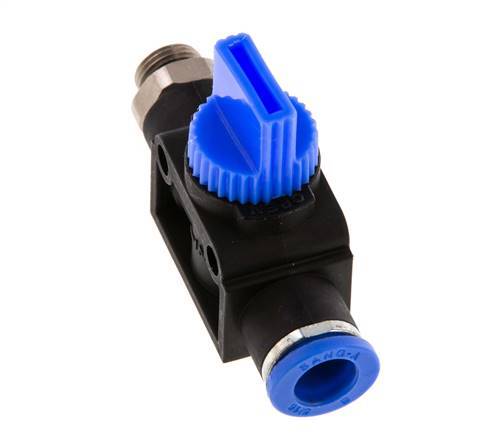 3/2-Wege-Absperr-Handventil 8 mm - G1/8'' Kunststoff/Messing Gewindeseitige Entlüftung