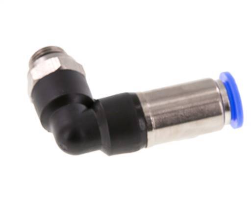 Push-In Fitting 10mm & G1/4'' Male Auto Shut-Off Elbow Brass/PBT 0-10bar (0-145psi)