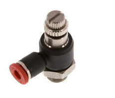 Durchflussregelungs-Schalldämpfer-In-Winkelstück 4 mm - G1/8'' Messing/PA 66