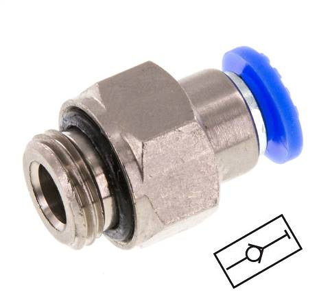 Push-In Fitting 4mm & G1/8'' Male Auto Shut-Off Brass/PBT 0-10bar (0-145psi) [2 Pieces]