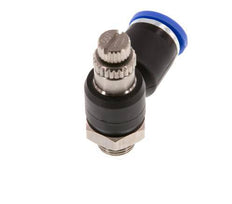 Durchflussregelungs-Schalldämpfer Abgangswinkel 8 mm - G1/8'' Messing/PA 66