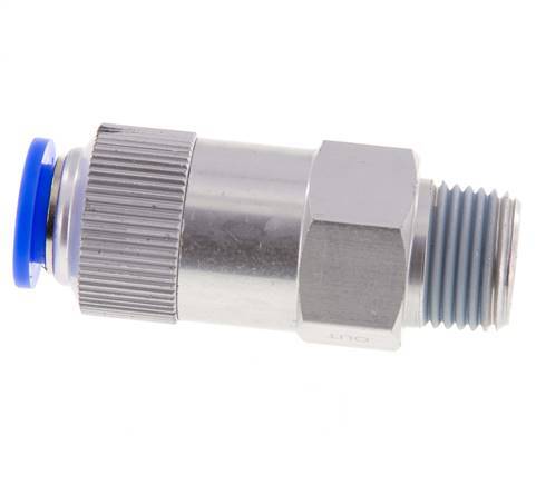 Push-In Check Valve 12mm & R1/2'' Male Aluminum 0.2-10bar (3-145psi) Hose-Thread
