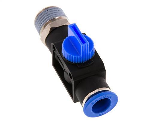3/2-Wege-Absperr-Handventil 12 mm - R1/2'' Kunststoff/Messing Rohrseitige Entlüftung