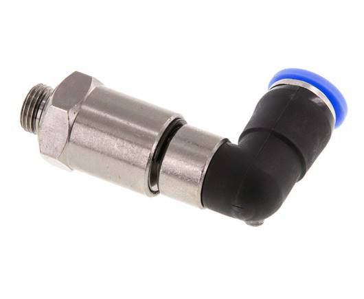 8mm & G1/8'' Winkel Schnell-Drehgelenk Einsteck-Außengewinde Vernickeltes Messing/PBT NBR Drehbar