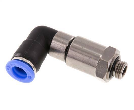 8mm & G1/8'' Winkel Schnell-Drehgelenk Einsteck-Außengewinde Vernickeltes Messing/PBT NBR Drehbar