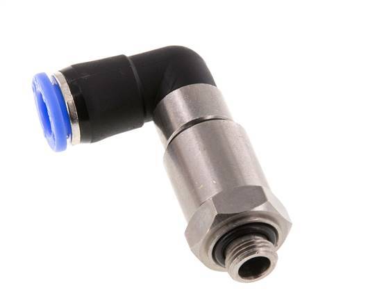 8mm & G1/8'' Winkel Schnell-Drehgelenk Einsteck-Außengewinde Vernickeltes Messing/PBT NBR Drehbar