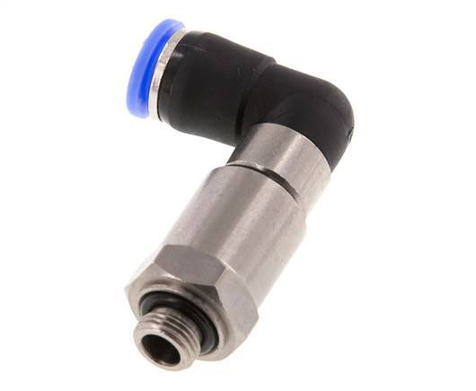 8mm & G1/8'' Winkel Schnell-Drehgelenk Einsteck-Außengewinde Vernickeltes Messing/PBT NBR Drehbar