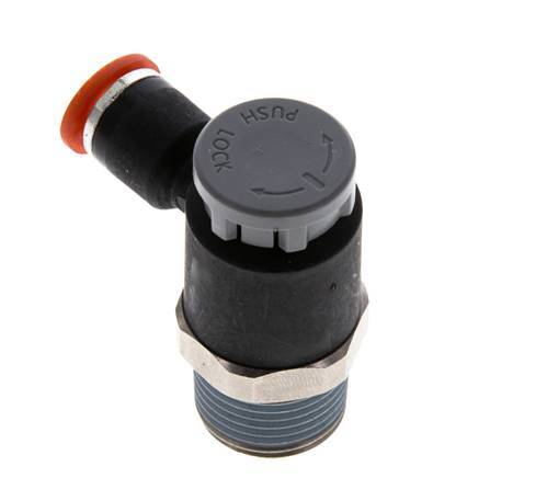 Durchflussregelventil Meter-In-Winkelstück 6 mm - R3/8'' Messing/PA 66 Sicherungsmutter