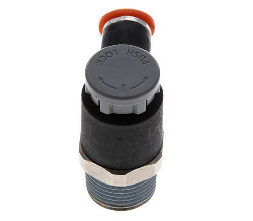 Durchflussregelventil Meter-In-Winkelstück 6 mm - R3/8'' Messing/PA 66 Sicherungsmutter