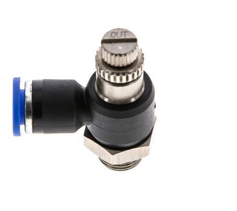 Flow Control Silencer Meter-Out Elbow 6 mm - G1/8'' Brass/PA 66