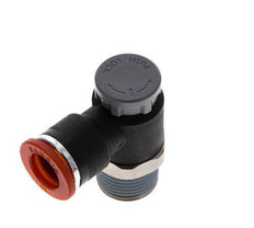 Durchflussregelventil Meter-In-Winkelstück 10 mm - R3/8'' Messing/PA 66 Sicherungsmutter