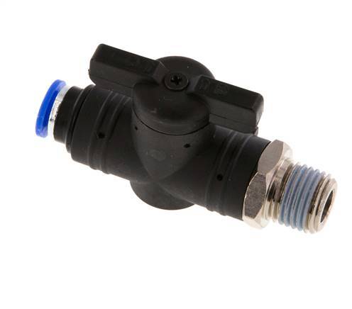2-Way Straight Ball Valve 6 mm - R1/4'' Plastic/Brass