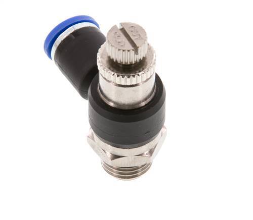 Flow Control Silencer Meter-Out Elbow 8 mm - G1/4'' Brass/PA 66