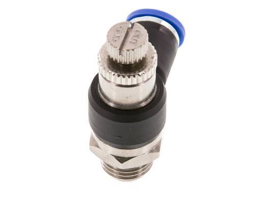 Flow Control Silencer Meter-Out Elbow 8 mm - G1/4'' Brass/PA 66