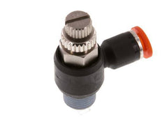 Flow Control Silencer Meter-In Elbow 4 mm - R1/8'' Brass/PA 66