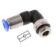 Push-In Fitting 4mm & G1/8'' Male Auto Shut-Off Elbow Brass/PBT 0-10bar (0-145psi) [2 Pieces]